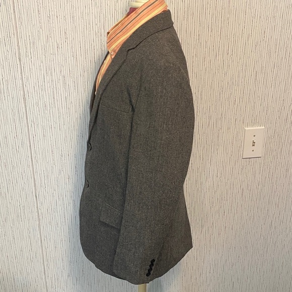Gap Men's Blazer Large Herringbone Wool Blend Jacket 2 Button Sport Coat 42-44 - Picture 4 of 15